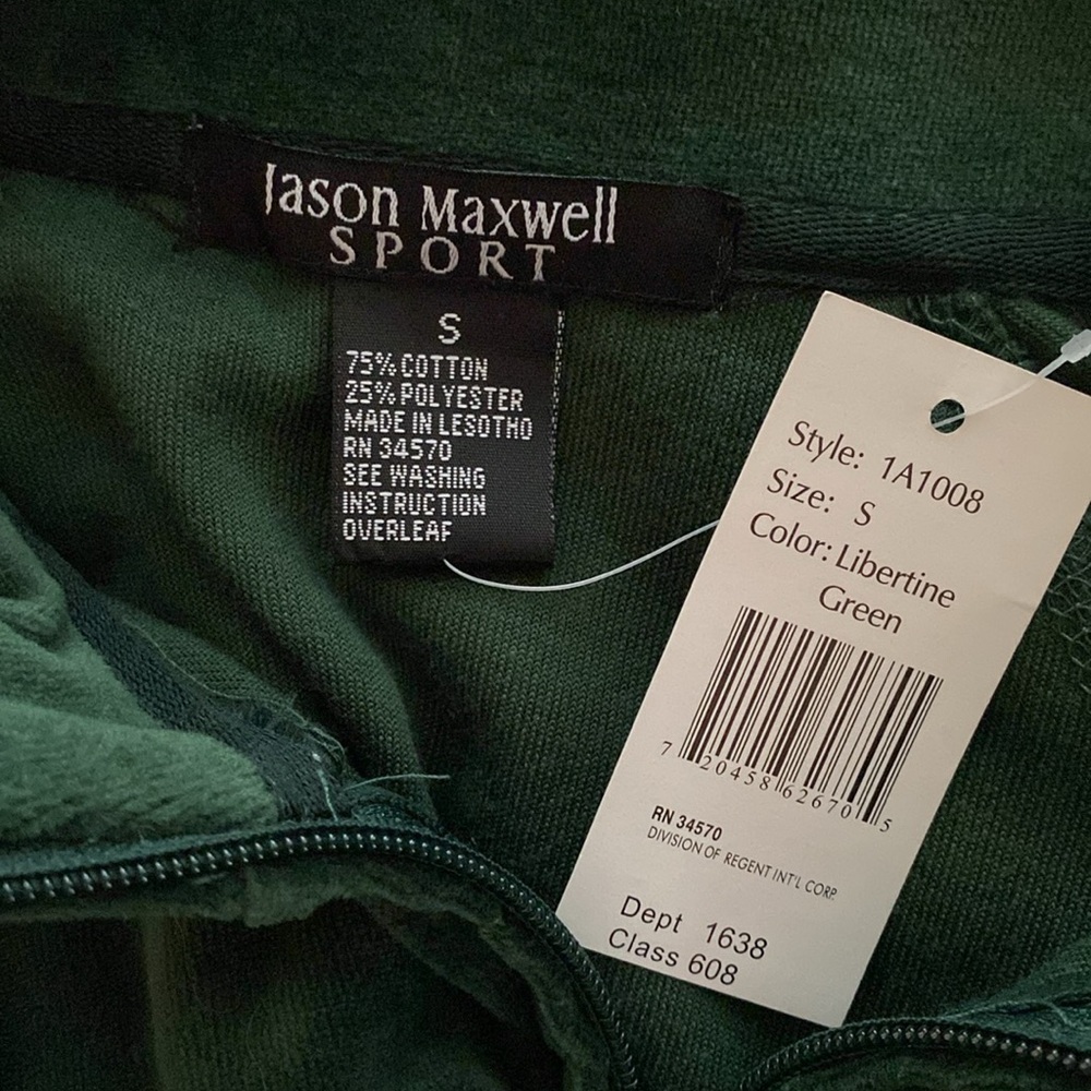 Jason Maxwell Sport jacket full zip front long sleeve 2 pockets Size Small NWT - Picture 7 of 8